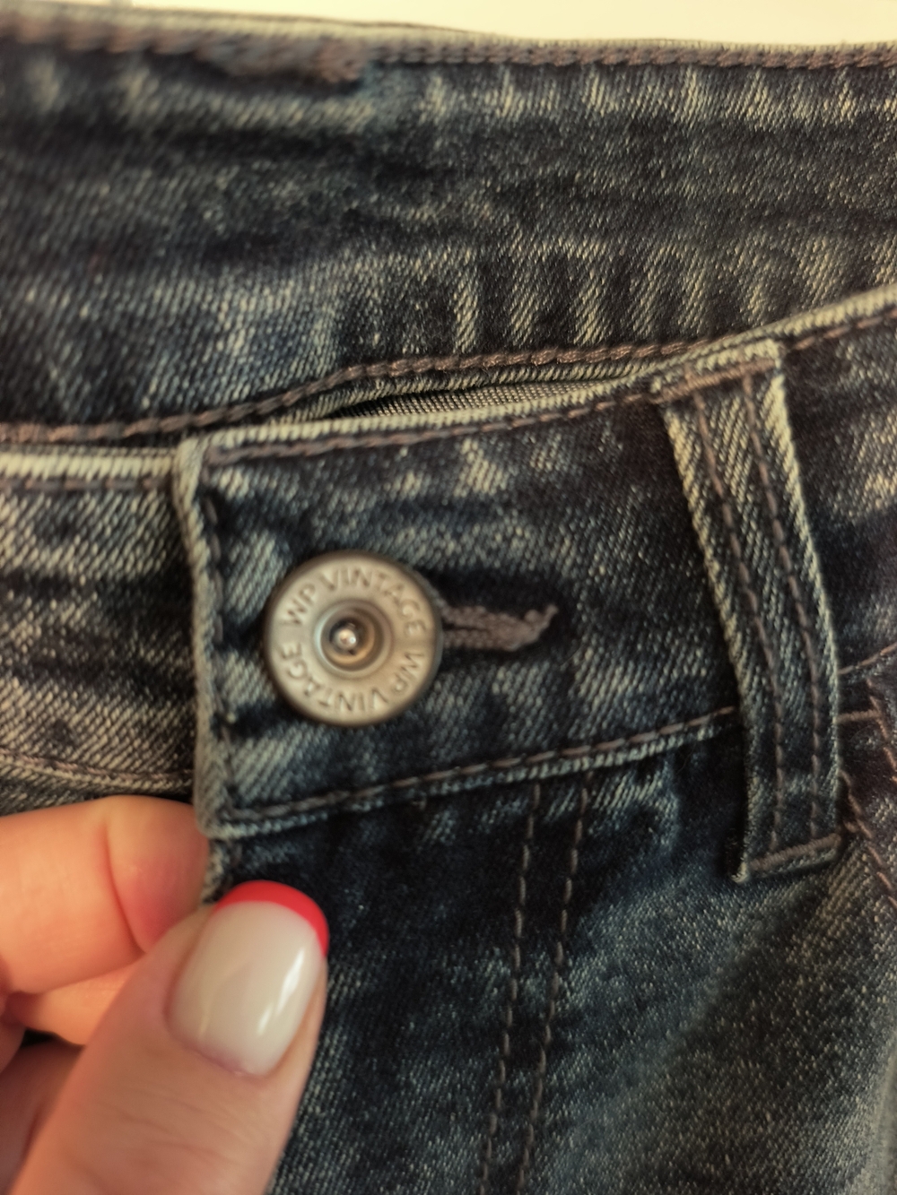 Urban Outfitters Distressed Denim Shorts, Navy Blue sz 32 No Tag SAMPLE - Picture 3 of 5
